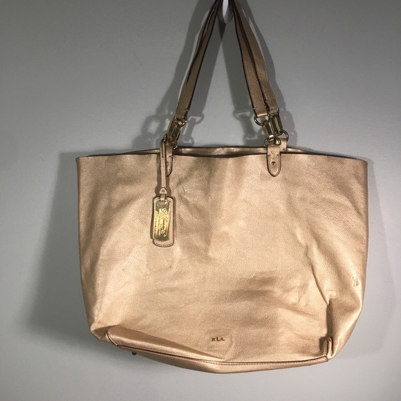 ralph lauren gold bag